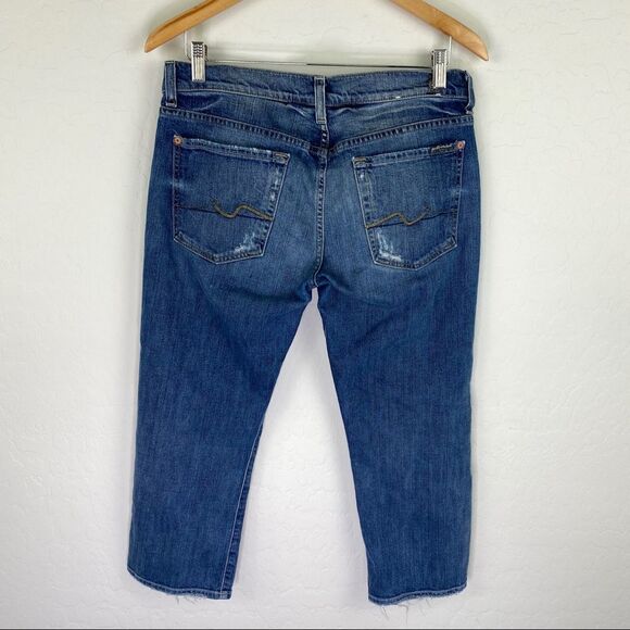 7 forallmankind crop Josephine midrise medium wash size 28 - Picture 2 of 7